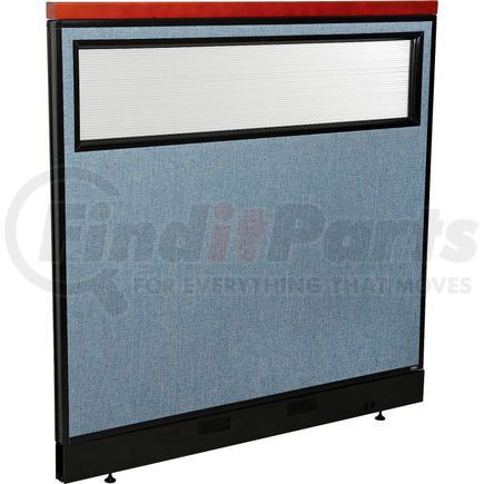 GLOBAL INDUSTRIAL 694774WPBL Interion&#174; Deluxe Office Partition Panel w/Partial Window & Pass-Thru Cable 48-1/4Wx47-1/2H BLU