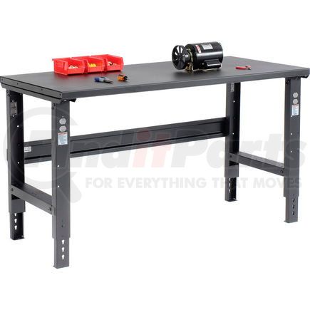 Global Industrial 183153BK Global Industrial™ 60x36 Adjustable Height Workbench C-Channel Leg - Steel Square Edge - Black