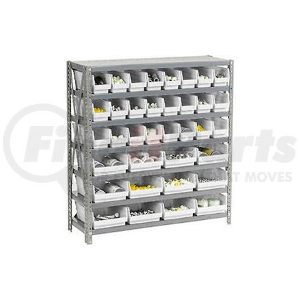 Global Industrial 603438WH Global Industrial&#153; Steel Shelving with 48 4"H Plastic Shelf Bins Ivory - 36x18x39-7 Shelves