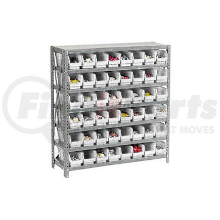 Global Industrial 603430WH Global Industrial&#153; Steel Shelving with 48 4"H Plastic Shelf Bins Ivory - 36x12x39-7 Shelves