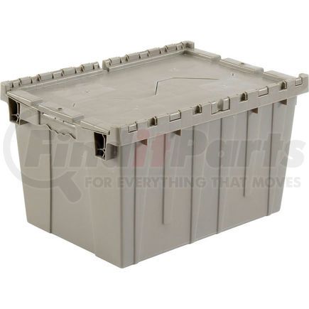 Global Industrial 257814GYP Attached Lid Shipping Container 27-3/16 x 16-5/8 x 12-1/2 Gray with Dolly Combo