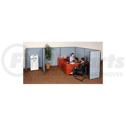 Global Industrial 236651BL Interion&#174; Pre-Configured Partitioned Office Cubicle Add-On Kit, 6'W x 8'D x 60"H, Blue