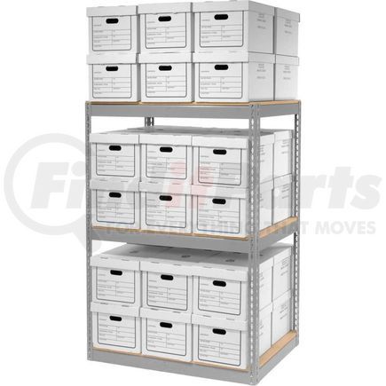 Global Industrial 130099 Global Industrial™ Record Storage Open With Boxes 42"WX30"DX60"H - Gray