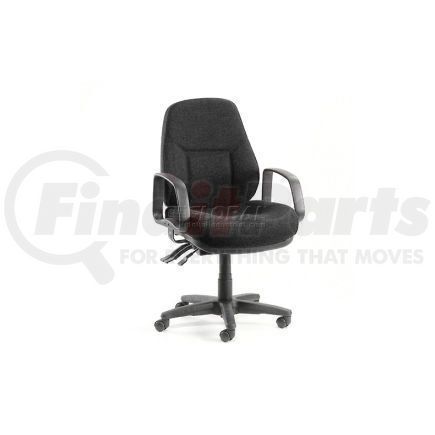 GLOBAL INDUSTRIAL 516148BK Interion&#174; Task Chair With Mid Back & Fixed Arms, Fabric, Black