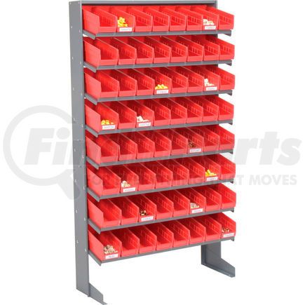 Global Industrial 603426RD Global Industrial&#153; 8 Shelf Floor Pick Rack - 64 Red Plastic Shelf Bins 4 Inch Wide 33x12x61