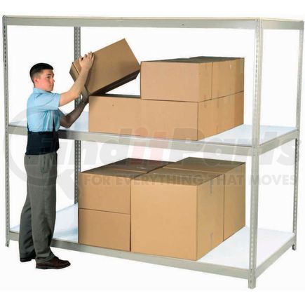 Global Industrial 504649GY Global Industrial™ Wide Span Rack 72x36x96, 3 Shelves Deck 900 Lb. Cap Per Level, Gray