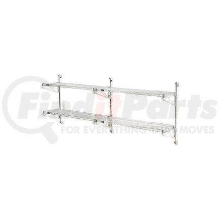 Global Industrial B1137128GZ Nexel&#174; Poly-Green&#174; Wall Mount Wire Shelving - 42"W x 18"D x 34"H 2-Shelf Add-On