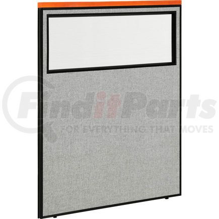 Global Industrial 694668WGY Interion&#174; Deluxe Office Partition Panel with Partial Window, 48-1/4"W x 61-1/2"H, Gray