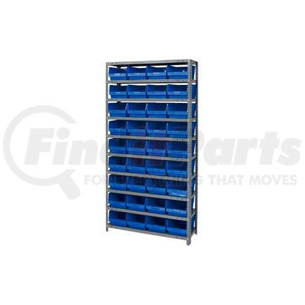 Global Industrial 652790BL Global Industrial&#153; Steel Shelving With 36 4"H Plastic Shelf Bins Blue, 36x12x72-13 Shelves
