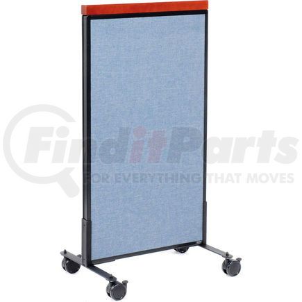 GLOBAL INDUSTRIAL 694964MBL Interion&#174; Mobile Deluxe Office Partition Panel, 24-1/4"W x 46-1/2"H, Blue