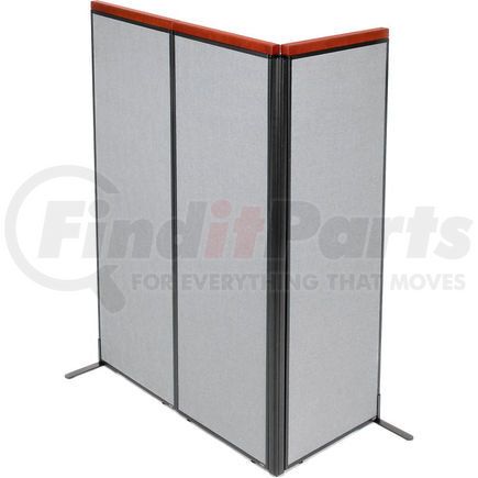 Global Industrial 695089GY Interion&#174; Deluxe Freestanding 3-Panel Corner Room Divider, 24-1/4"W x 73-1/2"H Panels, Gray
