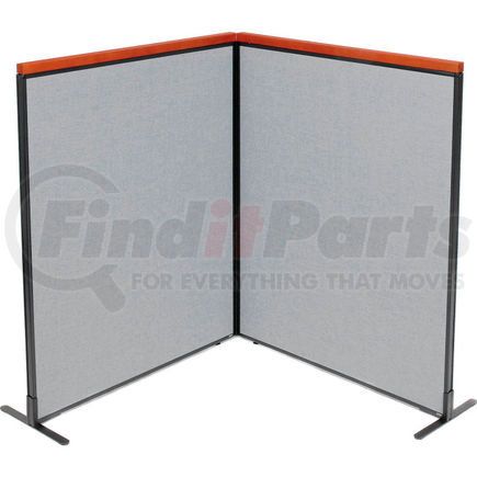 Global Industrial 695076GY Interion&#174; Deluxe Freestanding 2-Panel Corner Room Divider, 48-1/4"W x 61-1/2"H Panels, Gray