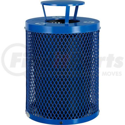 Global Industrial 261960BL Global Industrial&#153; Mesh Recycling Can w/Rain Bonnet Lid, 32 Gallon, Blue