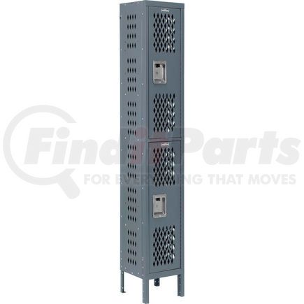 Global Industrial 493248GY Global Industrial&#153; Infinity&#174; Double Tier 2 Dr Ventilated Locker, 12"Wx18"Dx36"H, Assembled
