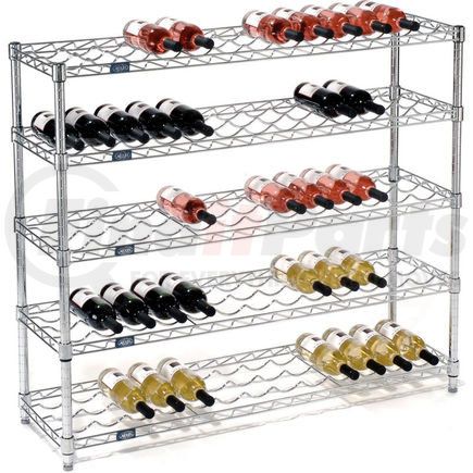 Global Industrial 797146 Nexel&#174; Wine Bottle Rack - 65 Bottle 48"W x 14"D x 42"H, Chrome