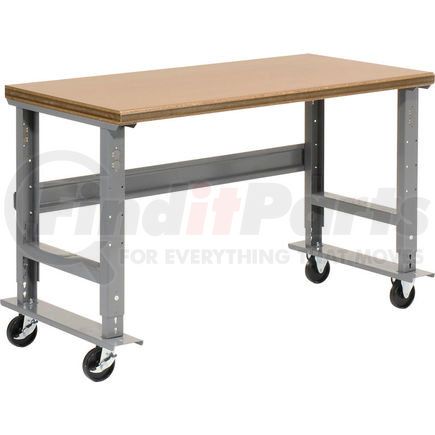 Global Industrial 183986A Global Industrial&#153; 72x36 Mobile Adj. Height C-Channel Leg Workbench - Shop Top Safety Edge