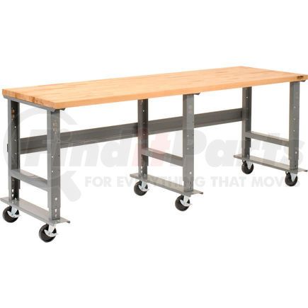 Global Industrial 183179A Global Industrial™ 96x36 Mobile Adjustable Height C-Channel Leg Workbench - Maple Square Edge
