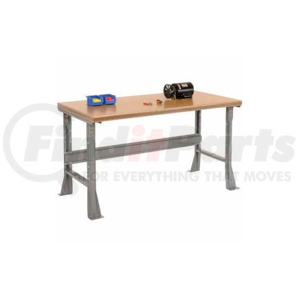 Global Industrial 183975 Global Industrial&#153; 60 x 30 x 34 Fixed Height Workbench Flared Leg - Shop Top Safety Edge - Gray