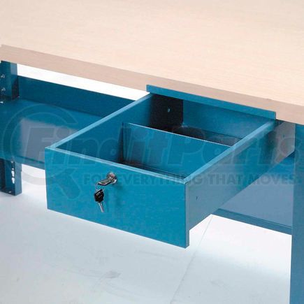 Global Industrial 606797BL Global Industrial™ Workbench Steel Drawer, 10-3/4"W x 18"D x 4-1/4"H, Blue