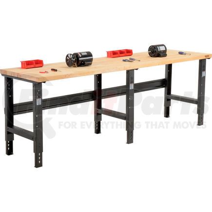 Global Industrial 319083 Global Industrial™ 96x30 Adjustable Height Workbench C-Channel Leg - Birch Square Edge - Black