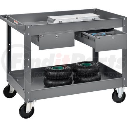 Global Industrial 988842 Global Industrial&#153; Stock Cart, 2 Drawers & 2 Tray Shelves, 24"Wx36"L