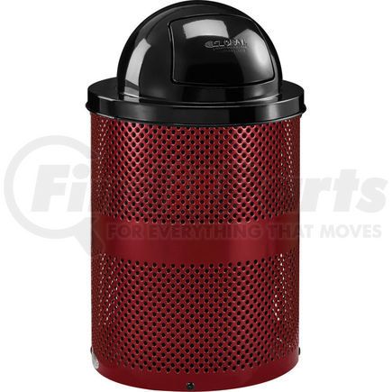 Global Industrial 261949RD Global Industrial&#153; Outdoor Perforated Steel Trash Can With Dome Lid, 36 Gallon, Red