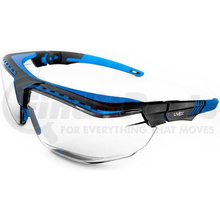 North Safety S3853 Uvex&#174; Avatar S3853 OTG Safety Glasses, Blue/Black Frame, Clear, Anti-Scratch, Anti-Reflective