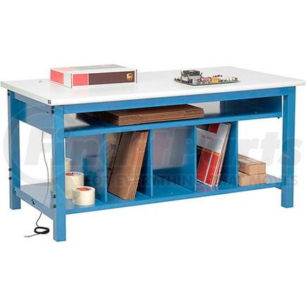 Global Industrial 412474 Packing Workbench ESD Safety Edge - 60 x 36 with Lower Shelf Kit