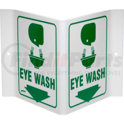 Brady V1EW03A Brady&#174; V1EW03A Eye Wash "V" Sign, 2 Sided, Acrylic, 9"W x 6"H