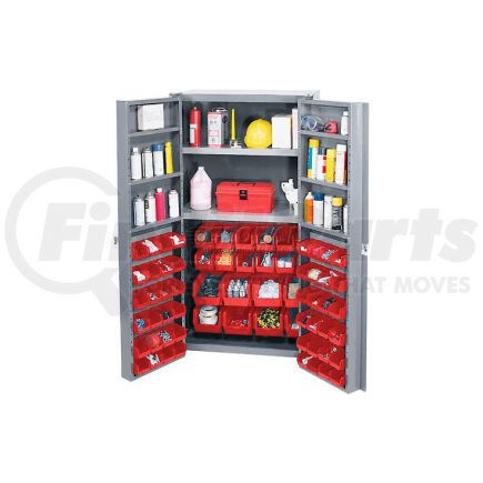 Global Industrial 662148RD Global Industrial&#153; Bin Cabinet Deep Door 72 RD Bin, Shelves, 16 Ga Unassembled Cabinet 38x24x72