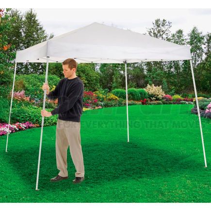 Global Industrial 602190WH Global Industrial&#8482; Portable Slant Leg Pop Up Canopy, 10'L x 10'W x 8'11"H, White