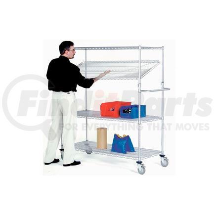 Global Industrial 580553AB Nexel® E-Z Adjust Wire Shelf Truck 72x18x60 1200 Pound Capacity with Brakes