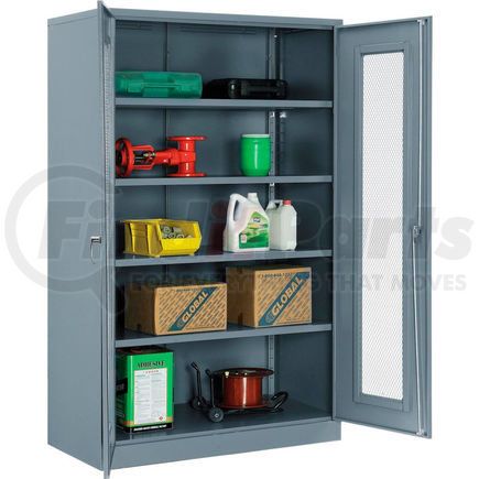 Global Industrial 270022GY Global Industrial&#153; Storage Cabinet With Expanded Metal Door Unassembled 48"W x 24"D x 78"H Gry