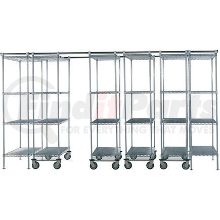 Global Industrial 795995 Space-Trac 6 Unit Storage Shelving Poly-Z-Brite 48"W x 18"D x 86"H - 12 ft.