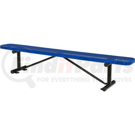 Global Industrial 277157BL Global Industrial&#8482; 8 ft. Outdoor Steel Flat Bench - Expanded Metal - Blue