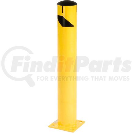 Global Industrial 652899M Global Industrial&#153; Steel Bollard Removable Plastic Cap & Chain Slots Existing Concrete 5.5x36