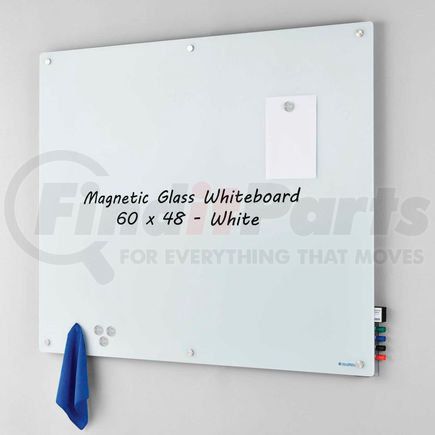 Global Industrial 695511 Global Industrial&#153; Magnetic Glass Whiteboard, White, 60" x 48"