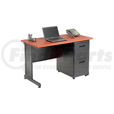 Global Industrial 670077CH Interion&#174; Office Desk with 2 Drawers - 48" x 24" - Cherry
