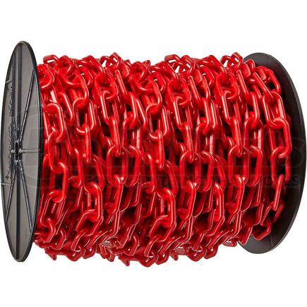 Global Industrial 50105 Mr. Chain Plastic Chain Barrier On A Reel, 2"x125'L, Red