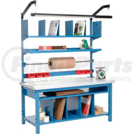 Global Industrial 244179 Global Industrial™ Complete Packing Workbench Plastic Square Edge - 60 x 30