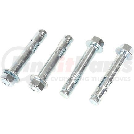 GLOBAL INDUSTRIAL 652901 Hex Nut Sleeve Anchor Concrete Mounting Kit - 3/4" x 4-1/4" - Steel - Zinc Plated - Pkg of 4