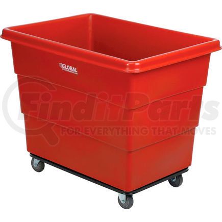 Global Industrial 800315RD Global Industrial&#8482; Plastic Bulk Box Truck, 16 Bushel, Steel Chassis Base Red