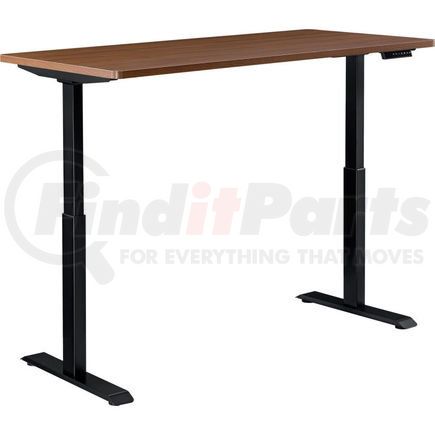 Global Industrial 695780WN Interion&#174; Electric Height Adjustable Table, 60"W x 30"D, Walnut W/ Black Base