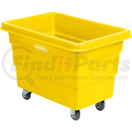 Global Industrial 800311YL Global Industrial&#8482; Plastic Bulk Box Truck, 6 Bushel, direct mount base Yellow