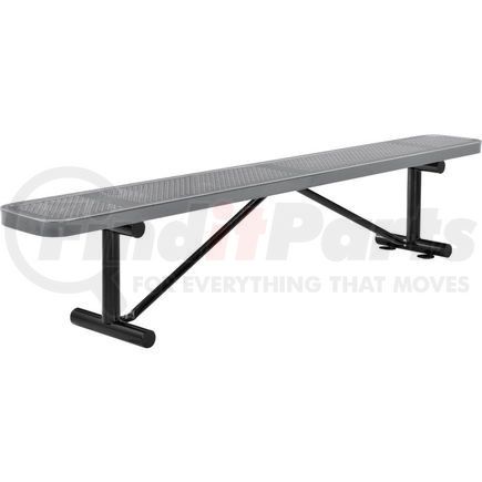 Global Industrial 262076GY Global Industrial&#8482; 8 ft. Outdoor Steel Flat Bench - Perforated Metal - Gray