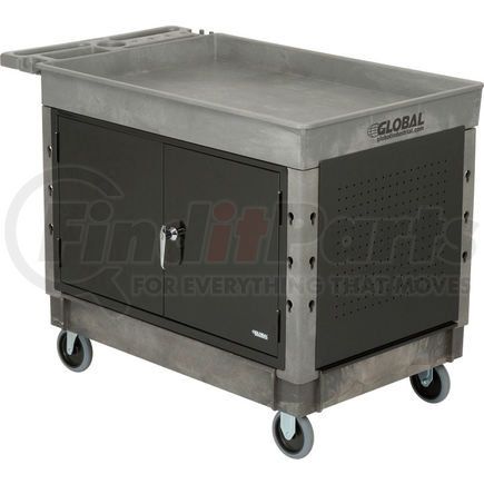 Global Industrial 800305 Global Industrial&#153; Extra Strength Plastic 2-Tray Maintenance Cart W/ 5" Casters, 44 x 25-1/2"