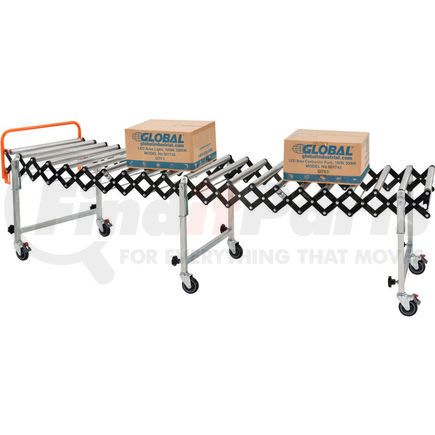 Global Industrial 988987 Global Industrial&#8482; Portable Flexible & Expandable 2'8" to 8'6" Conveyor - Steel Rollers - 24"W