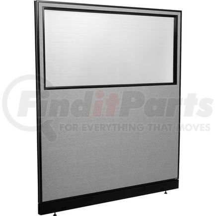 GLOBAL INDUSTRIAL 694693WNGY Interion&#174; Office Partition Panel with Partial Window & Raceway, 60-1/4"W x 64"H, Gray