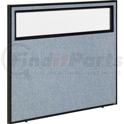 GLOBAL INDUSTRIAL 694755WBL Interion&#174; Office Partition Panel with Partial Window, 48-1/4"W x 42"H, Blue