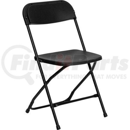 Global Industrial LE-L-3-BK-GG Flash Furniture Plastic Folding Chair - Black